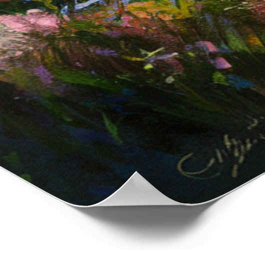 *~* Etherische Wilde Bloemen Art Vijver Lelie Pads Poster (Hoek)