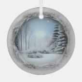 Etherische Winter Scene Glass Ornament (Voorkant)