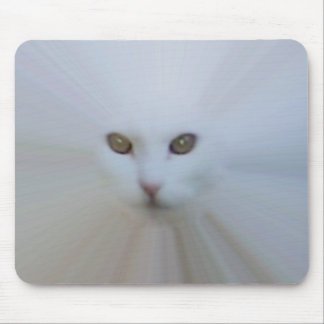 etherische witte kat muismat