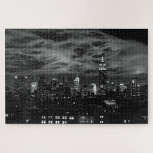 Etherische wolken: NYC Skyline, EMP St Bldg BW Legpuzzel