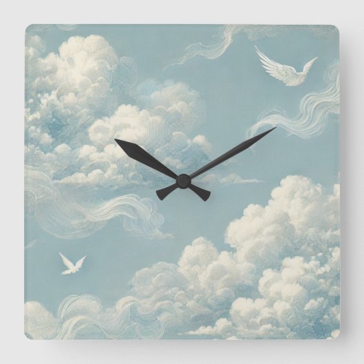 etherische wolken vierkante klok (Voorkant)