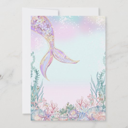 ETHERISCHE Zeemeermin Bash Onder Het Zee Zwembad V Kaart (Achterkant)
