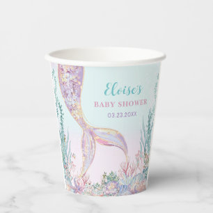 ETHERISCHE Zeemeermin onder het Zeeen Baby shower Papieren Bekers