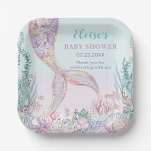 ETHERISCHE Zeemeermin onder het Zeeen Baby shower Papieren Bordje