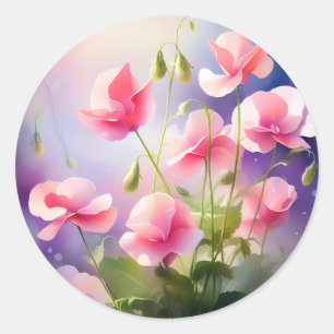 etherische zoeterwtenbloemen ronde sticker
