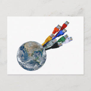 Ethernet Network Connected Earth Briefkaart