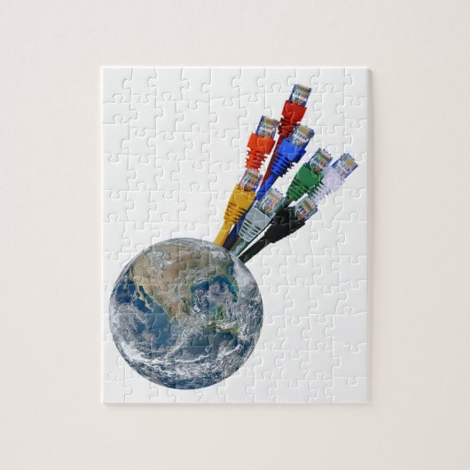 Ethernet Network Connected Earth Legpuzzel (Verticaal)