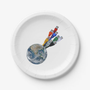 Ethernet Network Connected Earth Papieren Bordje