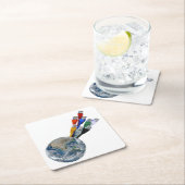 Ethernet Network Connected Earth Vierkante Kartonnen Onderzetter (Insitu)