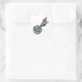Ethernet Network Connected Earth Vierkante Sticker (Tas)