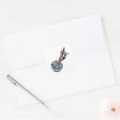 Ethernet Network Connected Earth Vierkante Sticker (Envelop)