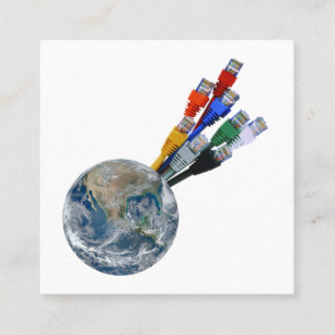 Ethernet Network Connected Earth Vierkante Visitekaartje