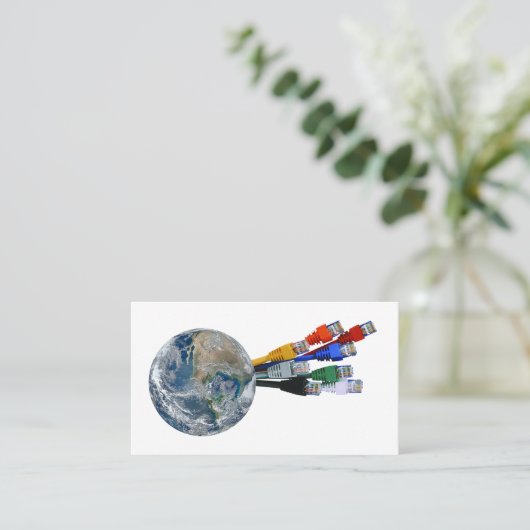 Ethernet Network Connected Earth Visitekaartje (Staand voorkant)