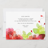 Etherroodbloemen zal je mijn bruidsmeisje zijn kaart (Achterkant)