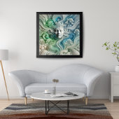 Ethers Abstract Gezicht met Stromend Boselement Canvas Afdruk