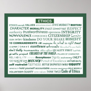 "Ethics Word Poster" Poster