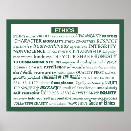 "Ethics Word Poster" Poster (Voorkant)