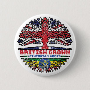 Ethiopia Ethiopian Uk Verenigd Koninkrijk - Britse Ronde Button 5,7 Cm
