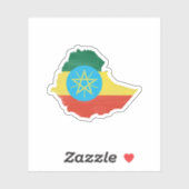 Ethiopia flag and map sticker (Vel)