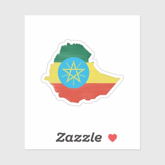 Ethiopia flag and map sticker (Vel)