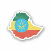 Ethiopia flag and map sticker (Voorkant)