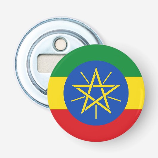 Ethiopia Flag Button Flesopener (Voorkant)