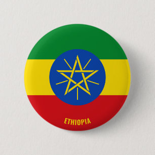 Ethiopia Flag Charming Patriotic Ronde Button 5,7 Cm