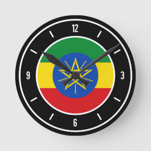 Ethiopia Flag Elegant Ronde Klok