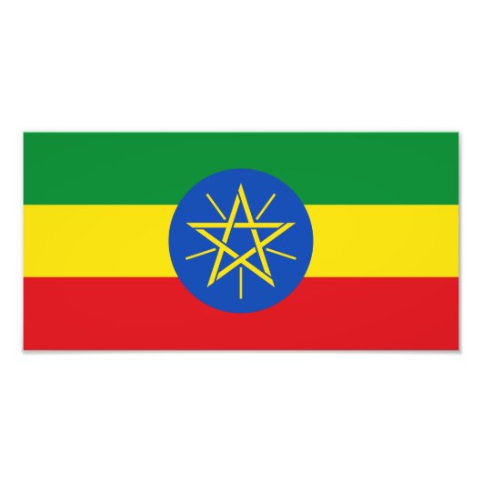Ethiopia Flag Foto Afdruk (Voorkant)