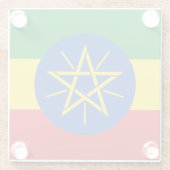 Ethiopia Flag Glazen Onderzetter (Achterkant)