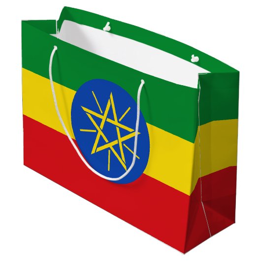 Ethiopia Flag Groot Cadeauzakje (Achterkant Gekanteld)