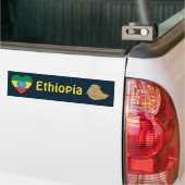 Ethiopia Flag Heart + Map Bumper Sticker (Sur camion)