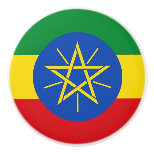 Ethiopia Flag Keramische Knop (Voorkant)