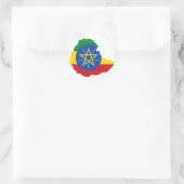 Ethiopia Flag Map ET Ronde Sticker (Tas)