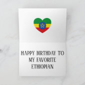 Ethiopia Flag Patriotic Birthday Kaart (Binnen)