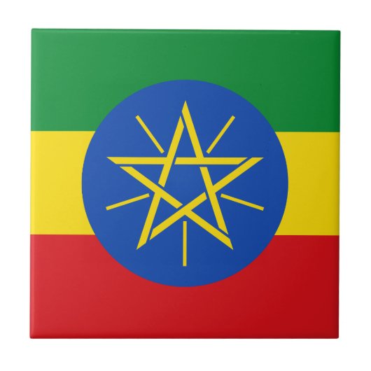 Ethiopia Flag Tegeltje (Voorkant)