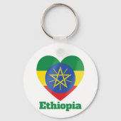 Ethiopia Heart Flag Sleutelhanger (Achterkant)