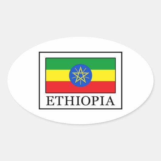 Ethiopia Ovale Sticker (Voorkant)