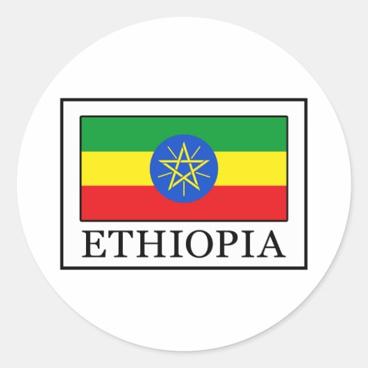 Ethiopia Ronde Sticker (Voorkant)