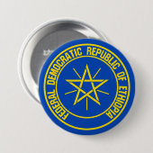 Ethiopia Round Emblem Ronde Button 7,6 Cm (Voorkant /achterkant)