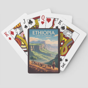 Ethiopia Shepard Herd Travel Art Vintage Pokerkaarten