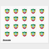 Ethiopia Silver Shield Flag Vierkante Sticker (Vel)