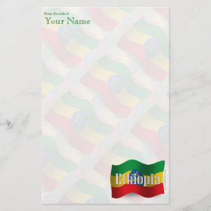 Ethiopia Waving Flag Briefpapier