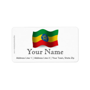 Ethiopia Waving Flag Etiket