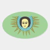 Ethiopian Angel Oval Sticker (Voorkant)