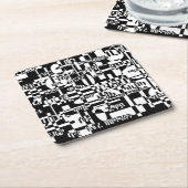 Ethiopian Cities Vierkante Kartonnen Onderzetter (Schuin)