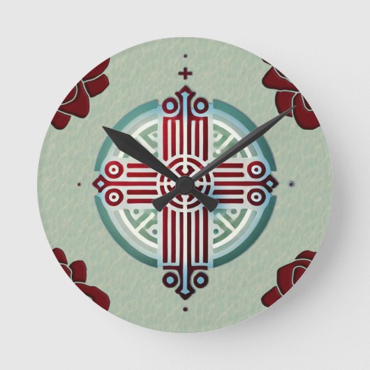 Ethiopian Cross Design Sierkussen Ronde Klok (Voorkant)