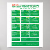Ethiopian Orthodox Fasting Calendar 2018 Poster (Voorkant)