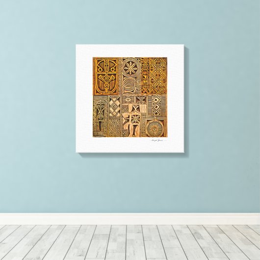 Ethiopian Talisman Art Canvas Afdruk (Insitu (Houten vloer))