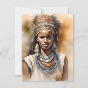 Ethiopian Woman F Feestdagenkaart